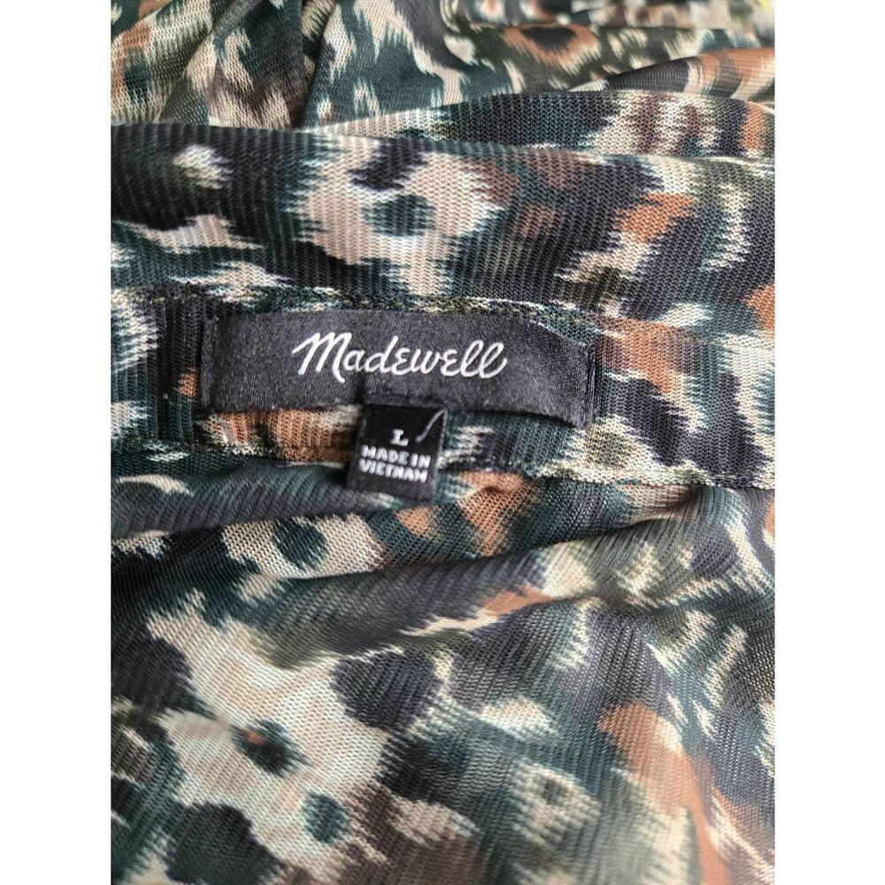 Madewell Long Sleeve Polo Size Large Floral Mesh Cottagecore - Picture 9 of 9